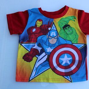 Marvel Comics pajamas Captain America, Hulk, Ironman Top Toddler T5